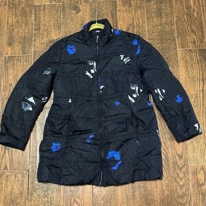 Salvatore Ferragamo Black and Blue Puffer Jacket
